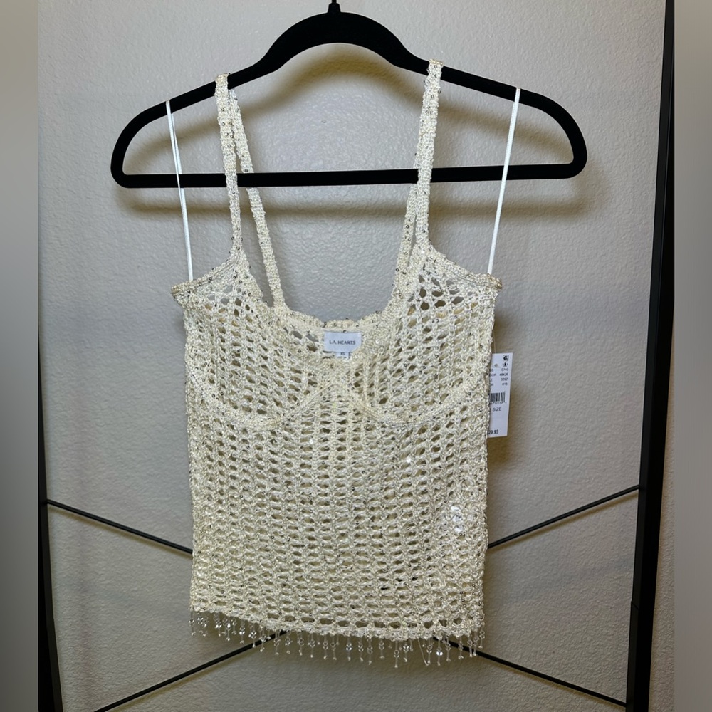 🌴Pacsun LA hearts tan see through top 🌴